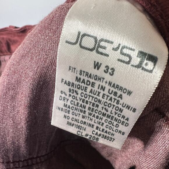 Joe's Jeans Men's Straight Jeans in Burgundy - Picture 10 of 16